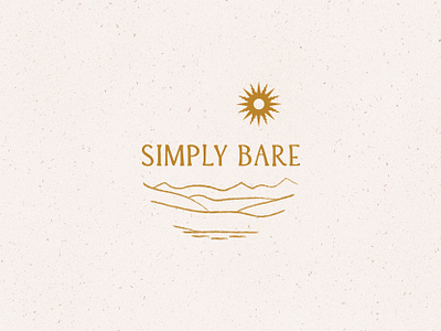 Simply Bare Logo design handmade illustration logo sun typography