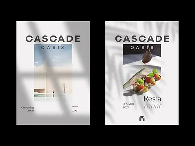 Cascade Posters advertisement advertising branding merch design modern pool poster poster design posters resort restaurant spa villa yacht