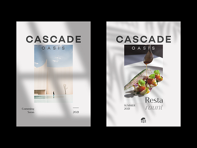 Cascade Posters advertisement advertising branding merch design modern pool poster poster design posters resort restaurant spa villa yacht