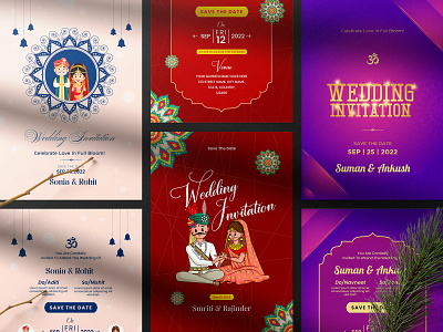 Indian Wedding Invitation Cards Vol. 04 cards cards templates creative hatti designer cards designer invitations graphic design indian wedding indian wedding cards inviitation templates invitation cards printing wedding cards templates vector cards wedding card designs wedding card templates wedding cards wedding invitation wedding invittion design