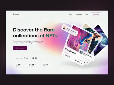 Rarique - NFT Marketplace blockchain crypto cryptoart cryptocurrency ethereum investment marketplace metamask metaverse nft nft collection nft marketplace nftart product design token ui uiux user interface design ux ux ui design