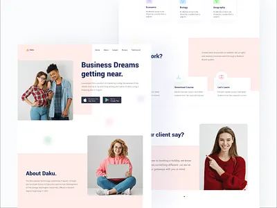 Education App Landing page app landing app landing page app launch distance learning education education app education landing page education website hellodribbble homepage landing page landing page design landing page ui minimal online education ui uiux web design webdesign website
