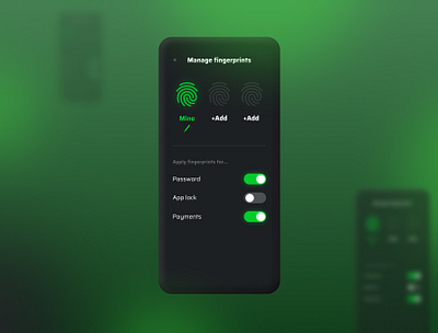 Settings | Daily UI 007 dailyui fingerprint mobile ui password settings uiux