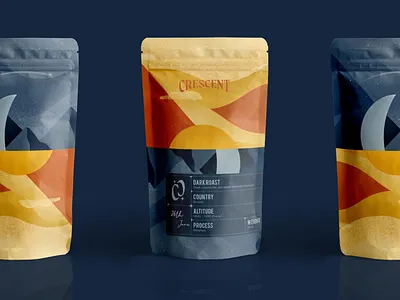 Crescent Coffee Packaging Design brand identity branding coffee coffee packaging colorful graphic design illustration illustration design illustrator logo logo design logotype packagingdesign procreate typography