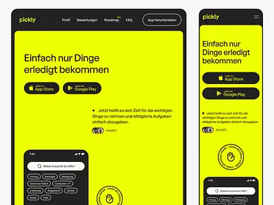 PickAnAnt Rebranding Concept | Landing Page clean hero header icons illustration landing page minimal mobile project searching rebrand responsive tablet typography ui ui design ux ux design web web design website yellow