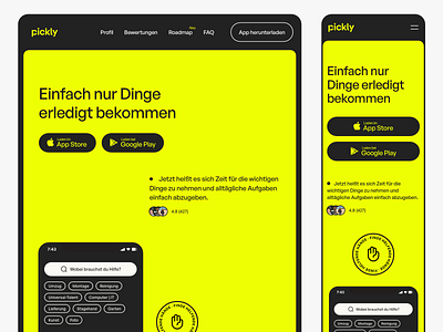 PickAnAnt Rebranding Concept | Landing Page clean hero header icons illustration landing page minimal mobile project searching rebrand responsive tablet typography ui ui design ux ux design web web design website yellow