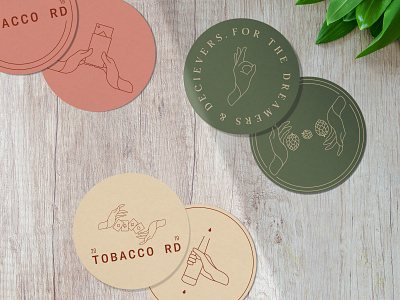 Tobacco Rd Beer Mats beer branding beer mat brand identity branding coaster design geometry graphic design iconography illustration illustrator logo logo design