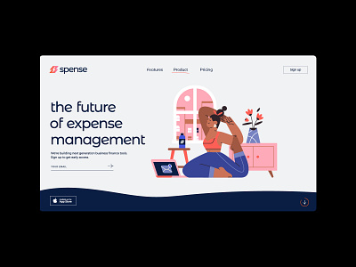 Spense Web Exploration branding design fintech web design