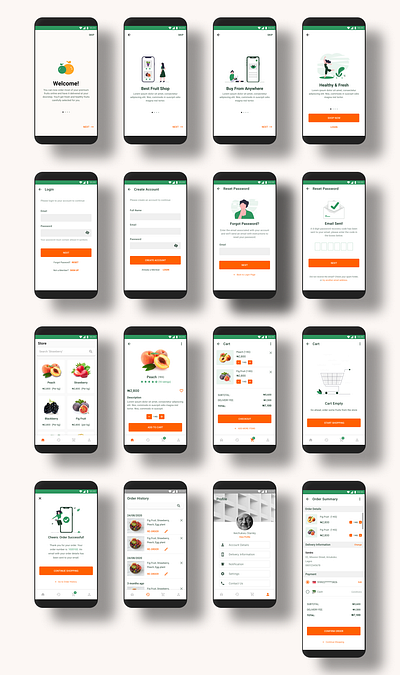 Premium Fruit Mobile App app creative dailyui design drawing illustraion mobile app ui uiux ux