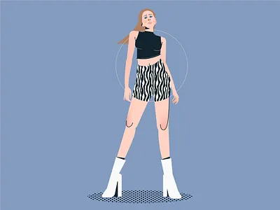 Inspiring lady from Instagram c: adobe illustrator fashion illustration girl character illustration lines vector vector illustration web