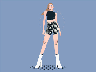 Inspiring lady from Instagram c: adobe illustrator fashion illustration girl character illustration lines vector vector illustration web