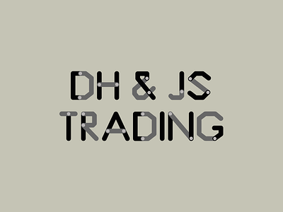 DH & JS Trading Logotype black and white brand identity branding flat geometry graphic design iconography illustration illustrator logo logotype mechanical monochrome typography vector visual identity