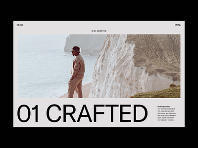 N01: Crafted branding design fashion header minimal typography ui ux web