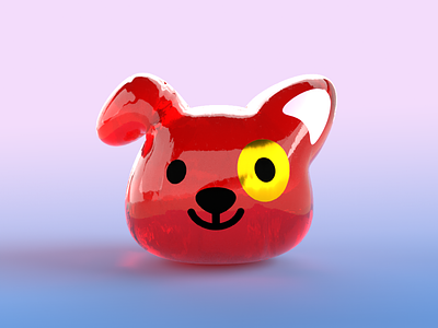 Jelly Chini 3d character cute dog illustration jello jelly shiny
