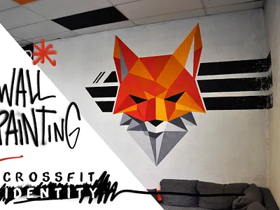 FOX CROSSFIT BRANDING black creative fox fresque geometic hot logo logotype orange street sun urban wall wallpainting warm wolf