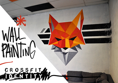 FOX CROSSFIT BRANDING black creative fox fresque geometic hot logo logotype orange street sun urban wall wallpainting warm wolf