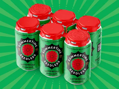 Summertime Seedless badge beer beer label craft beer hopped hops illustration ipa logo sour sun watermelon