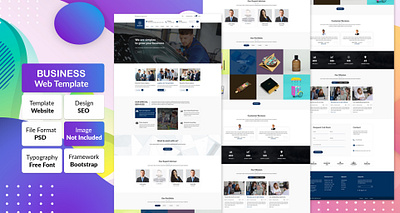 Business website design home page template illustraion landing page logo design web design website design