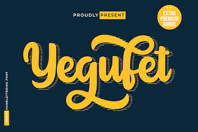 Yegufet business food header lettering san serif script stylish trendy type typeface unique