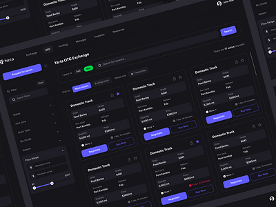 Commodity Trading Platform - Preview commodity dark dashboard design high frequency platform trading ui design ux