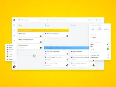 Productboard roadmaps alignment collaboration kanban product management roadmap team timeline ux