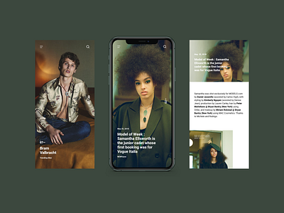 Models App Exp. fashion interface mobile models ui