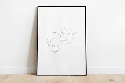 Line drawing faces frame illustration line drawing lines minimalist portrait