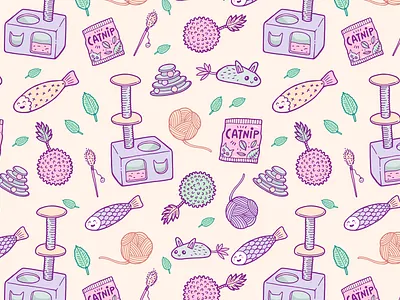 Seamless Pattern Kawaii cartoon cats children comic cute illustration doodle drawing freelance illustrator fun kawaii kawaii art pattern repeat pattern seamless textile pattern
