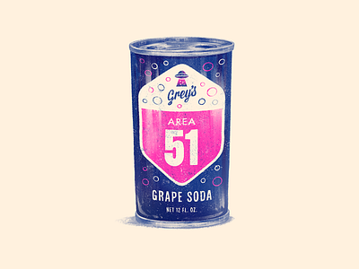 Extraterrestrial (Grape Soda) 70s aliens area 51 branding design drawlloween halloween illustration junkykid retro soda can ufo ui vintage