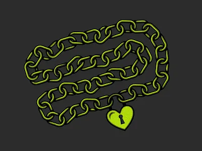 Vectober 14 - Armor armor chain illustration lock neon vectober