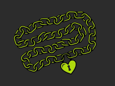 Vectober 14 - Armor armor chain illustration lock neon vectober