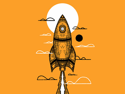 Rocket blast off clouds inktober inktober 2020 inktober2020 moon procreate procreate drawing rocket rocket launch rocket logo rocket ship rockets rocketship series simple texture