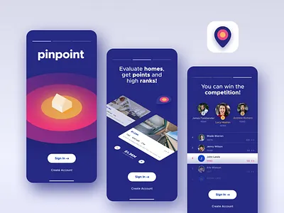 pinpoint onboarding app branding clean onboarding real estate ui
