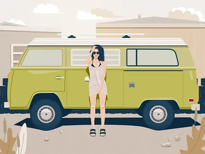 Cool girl travel cool girl girl illustration travel ui