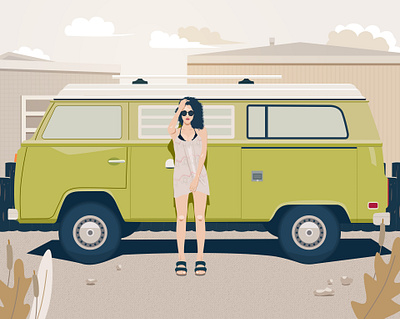 Cool girl travel cool girl girl illustration travel ui