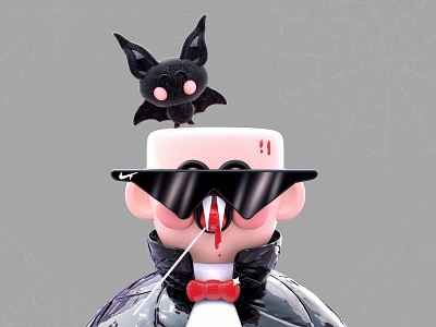 Drack Kawaii 3d 3d animation 3d art 3d artist 3dsmax drack dracula elegant fashion glass halloween halloween party horror illustration kawaii lovely nike spooky vampire vampires