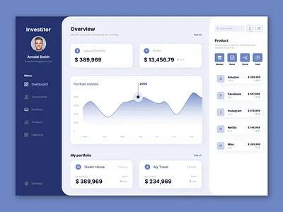 Fintech Dashboard design icon illustration ui ux vector