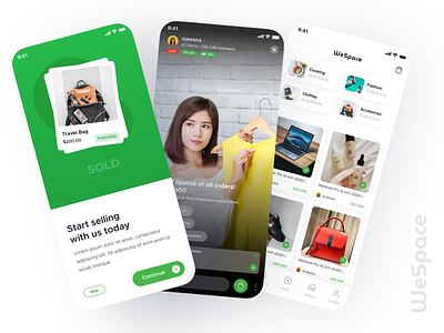 Live Streaming Shopping App Design android app design design ecommerce flat ios app design shopping uidesign uidesigner uiux userinterface