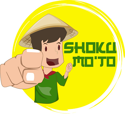 Shoku Moto Food Stall branding design flat illustration logo vector