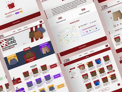 [Project] Dino-Hand's Web Design apparel clothing color colors design flat illustration javascript red store ui ux web web design webdesign website website design