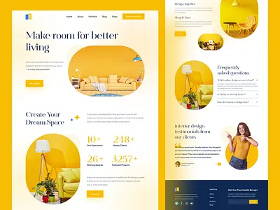 Interior Design Landing Page architecture design classic creative design design studio home home decor interiors landing landing page landingpage minimalist psd template typography ui ui design ux ux design visual designer web