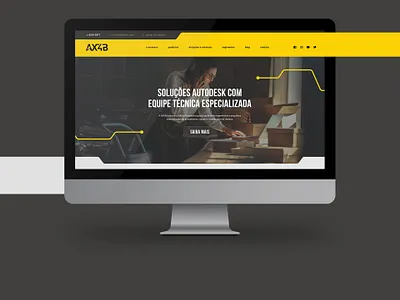 AX4B Home Page desktop website graphic design web design website yellowish