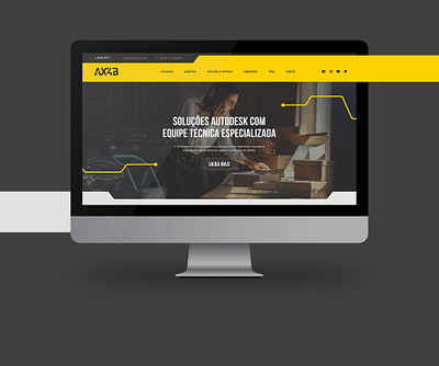 AX4B Home Page desktop website graphic design web design website yellowish