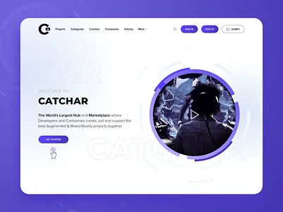 Catchar Homepage Landing branding catchar design digital landing landingpage minimal minimalism minimalistic ui ux web webdesign website
