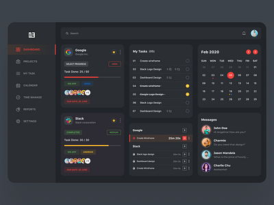 Task Management Dashboard activity calendar design project project management task task management ui web
