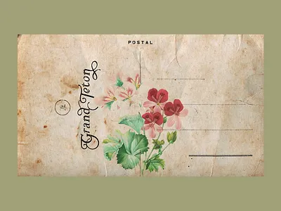 𝓖𝓻𝓪𝓷𝓭 𝓣𝓮𝓽𝓸𝓷 card distressed grand teton graphic design lettering montana national park nationalparks post card post card design print print design typography vintage wyoming