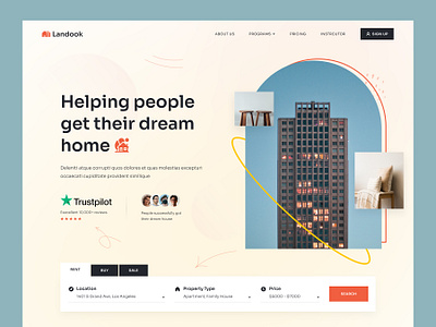 Real Estate Market Landing Page agency apartment architecture building home house landing page properties real estate real estate website residence ui uiux ux web web design