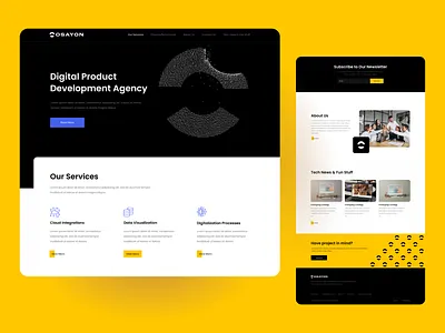 Osayon website design for development agency ai branding cloud technology coders coding creative creative agency data engineering design development digital it solution modern product ui web webdesign website yellow