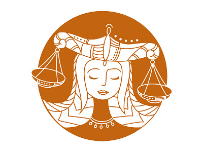 Libra sign. Horoscope set color design flat girl horoscope illustration lineart logo nature scorpio sign simple vector