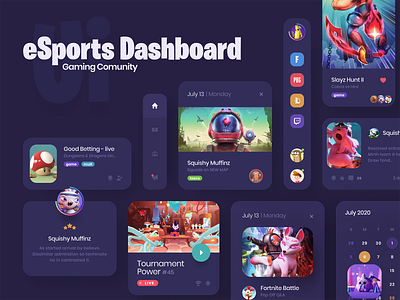 eSport Community Dashboard application board cards cards design dashboard dashboard ui design game game design interface ui ui ux ui design user experience user interface user interface design web web app web application website design